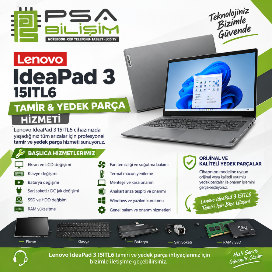 Lenovo IdeaPad 3 15ITL6 Tamir ve Yedek Parça